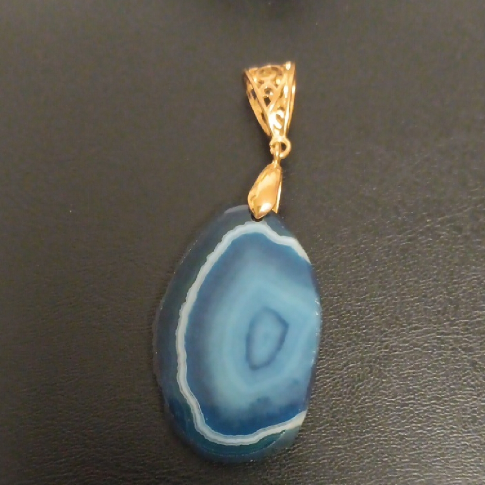 Blue Agate Pendant Stone